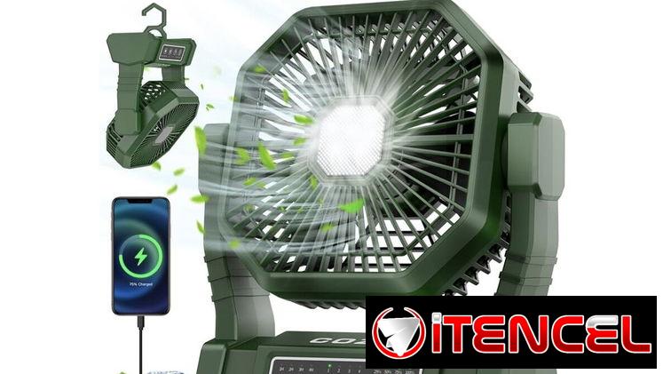 Ventiladores recargables 20mil mah 50usd color negro