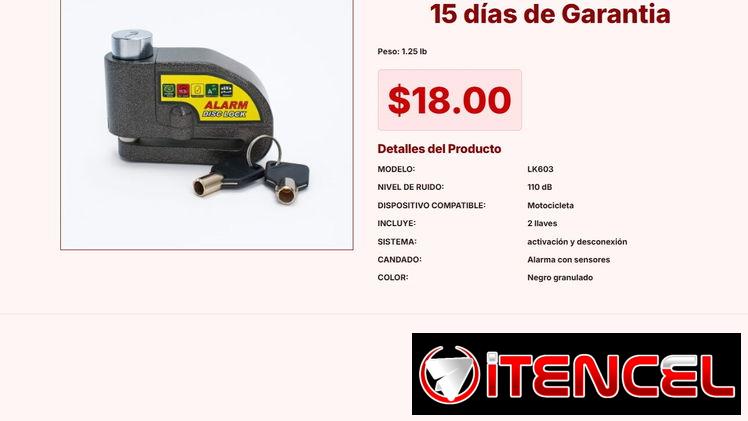 Candado con alarma con sistema de activación y desconexión rápida VPT#-0066