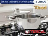 Cazuela y Sartén de acero inoxidable 2 y 3L