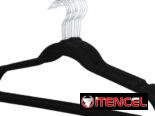 Set de percheros de 5 piezas metal y gamuza flocada negra