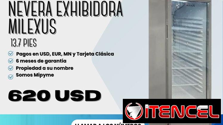 NEVERA EXHIBIDORA VERTICAL DE 13.7 PIES