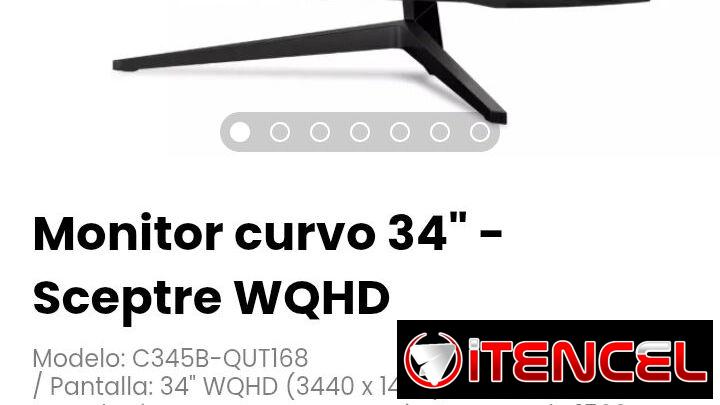 Monitor curvo 34″ – Sceptre WQHD Modelo: C345B-QUT168