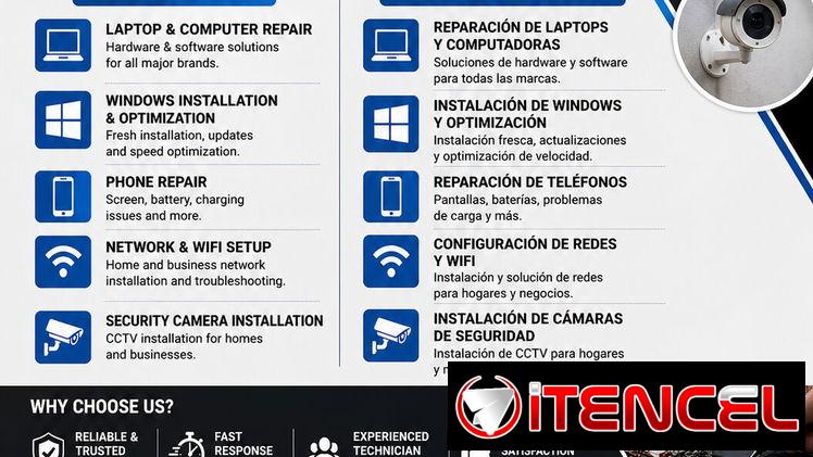 SERVICIOS A DOMICILIO DE INSTALACIÓN DE SISTEMA MANTENIMIENTO Y REPARACIÓN A PC, MOVILES, LAPTOP Y TABLET