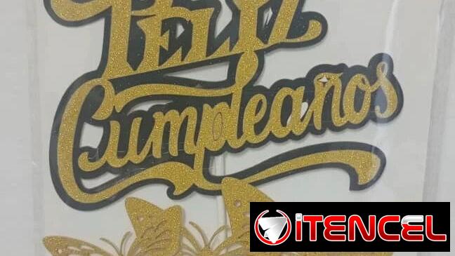 Topper Feliz Cumpleaños Dorado(TPEx)