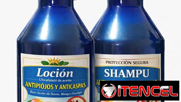 Loción Antipiojos (hidroalcolica)perfumado+ Shampu Antipiojos y Anticaspa.La pareja x 1600 cup