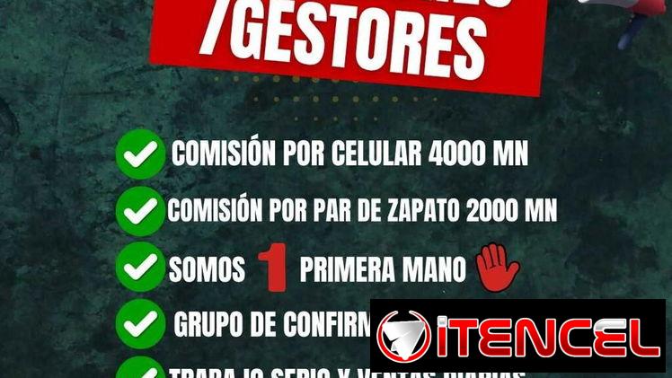 Buscamos gestores para ventas de celulares, tenemos las mejores comisiones incluidas en el precio. Llámanos!!!