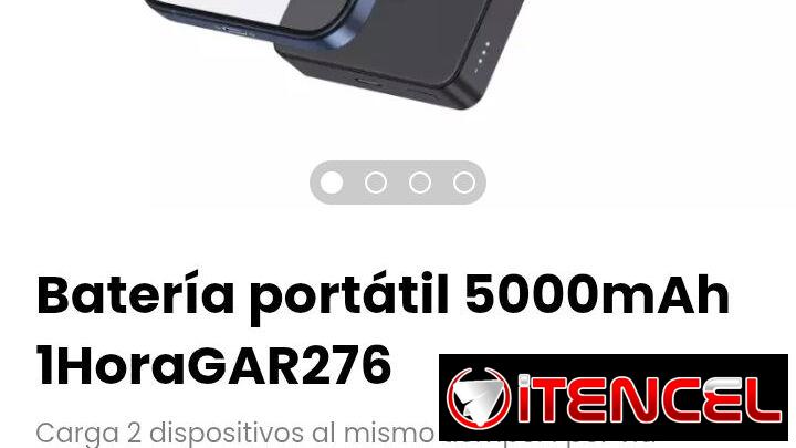 Batería portátil 5000mAh 1HoraGAR276. Modelo: 1Hora GAR276