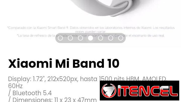 Xiaomi Mi Band 10. Versión global. En blanco, rosa y negro