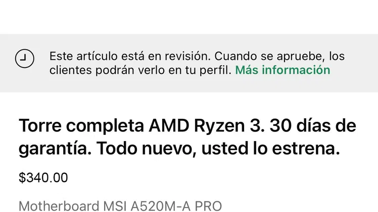 ❗️Torre completa para casa u oficina con AMD Ryzen3 . 30 días de garantía. Todo nuevo a estrenar.