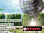 Ventiladores de Pedestal Recargable Sanumo LED tubo,modo de control mando a distancia, 6 v, duración de la bateria