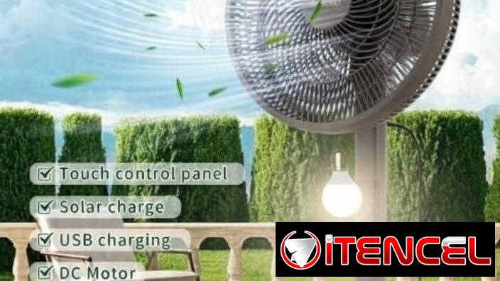 Ventiladores de Pedestal Recargable Sanumo LED tubo,modo de control mando a distancia, 6 v, duración de la bateria