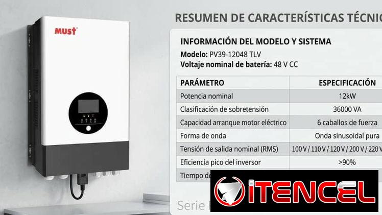 INVERSOR SOLAR MUST 12,000W PROFESIONAL • NUEVO EN CAJA