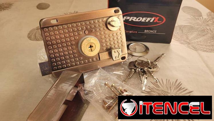 🔒Yale Anticopia,  cerradura con cilindro de Bronce y juego de 5 llaves de cuatro caras. Alta calidad y seguridad.