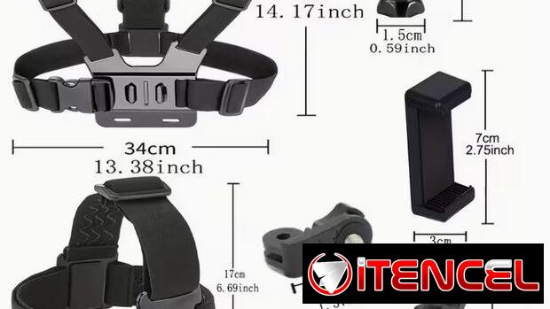 ☎️53544655 🛵 Entrega Disponible ⭐Sistema de Arnés de Pecho para Cámara de Acción (Kit 8 piezas) ⭐