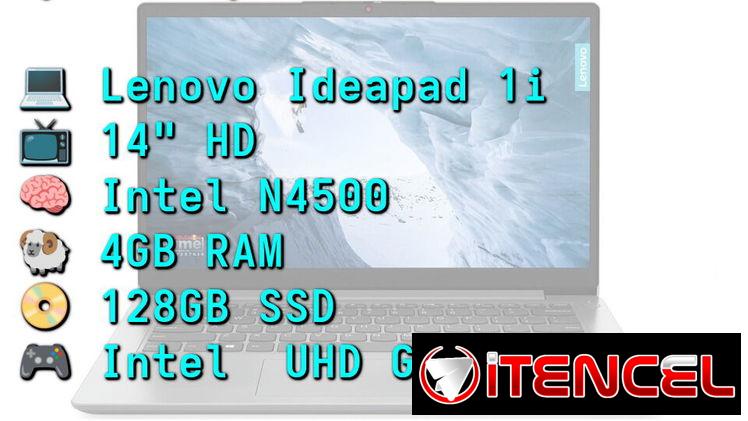 LAPTOP 🎁NUEVA🎁📦CAJA, Lenovo Ideapad 1i (82LV0075US), 14″ HD Antireflejo, Intel N4500, 4GB RAM, 128GB SSD