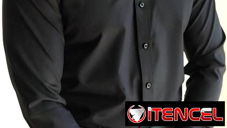 Camisas negra  de vestir de mangas largas 58547627