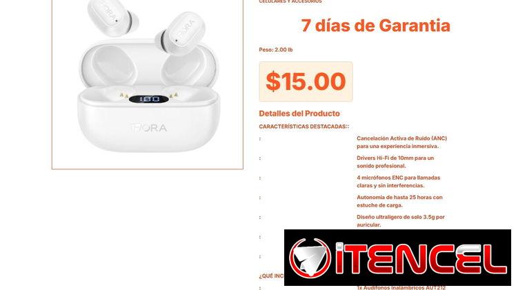 Audífonos TWS 1Hora AUT212 con Estilo Moderno por Solo $15.00 VPT#-0021