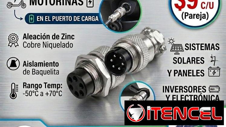 🔌 Conector GX16-5 (5 Pines) para Motorinas y Baterías – $9.00 Par M/F