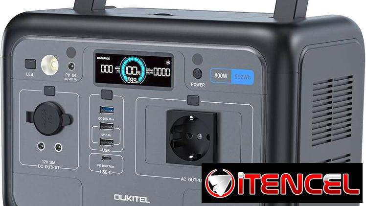 OUKITEL Generador Solar Portátil P800, Estación de Energía Portatil 800W, 512 Wh