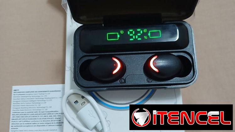 Audífonos inalambricos f9 con función power bank