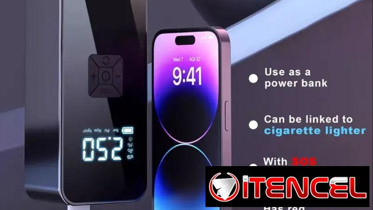 Arrancador de baterías,compresor de aire,power bank para cargar móviles,linterna (trabaja inalámbrico y por corriente)