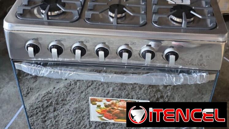 Cocina Rudenkov de 6 quemadores, magneto y tapa de cristal