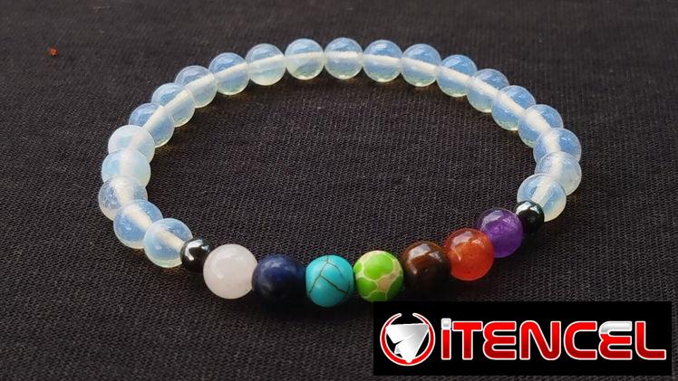 Pulsera 7 Chakras con piedra lunar
