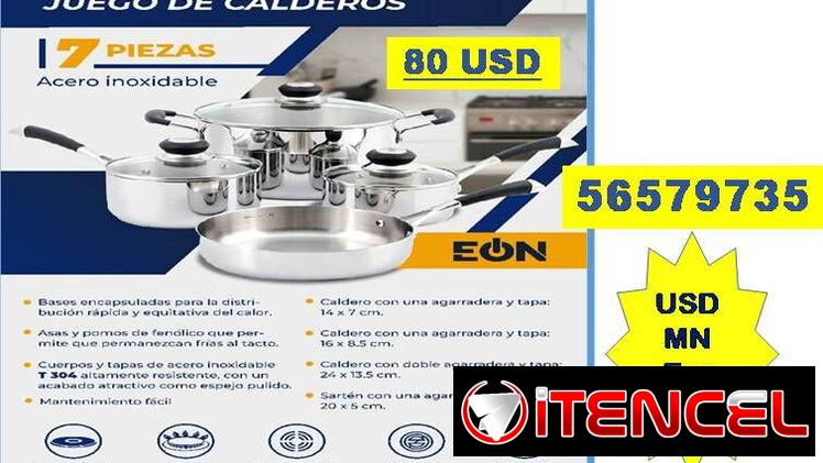 JUEGO DE CALDEROS  5-7 PIEZAS   tlf 56579735/(USD-MN-Eur-Zelle)/Recogida en Marianao   Transporte (Costo Adicional)