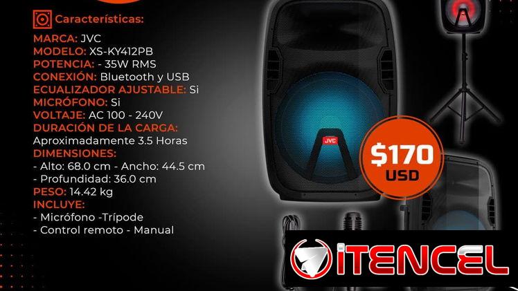 🎶 15″ 🎶 BOCINA PORTÁTIL JVC 15″ – RMS. TENEMOS MENSAJERÍA CON FACTURA Y GARANTÍA. TLF 54833699