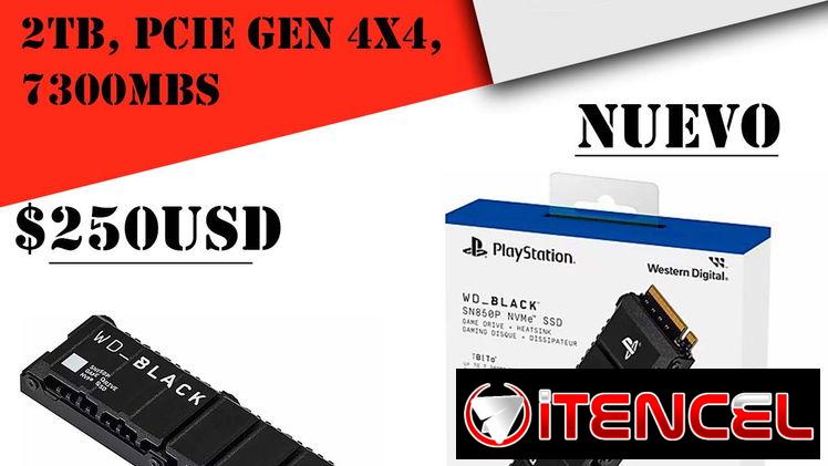 SSD M.2 WD Black SN850P 2TB, PCIe Gen 4×4, 7300MBS “Nuevo Sellado”