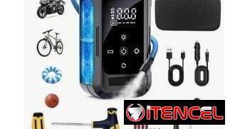 💨 Bomba de aire recargable para todo tipo de vehículos incluye maleta