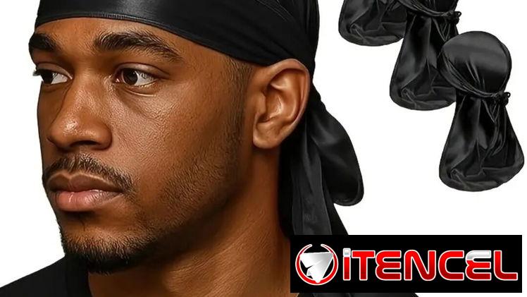 Durags Blancos y Negros excelente Tela de Satén