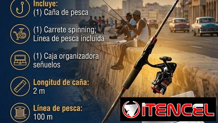 🎣 COMBO DE 🐟 BARA DE PESCAR – CARRETE – SEÑUELOS. MENSAJERÍA CON FACTURA Y GARANTÍA. TL 54833699
