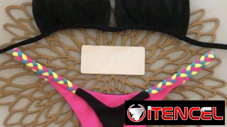 Bikini negro y rosa