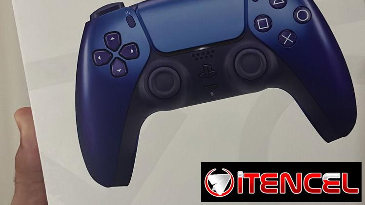 Mando de PS5 tornasolado azul