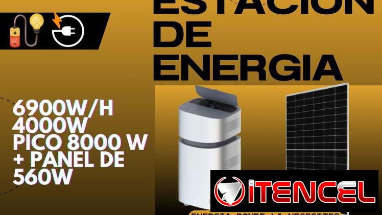 Estación De Energía Mango + Panel Solar de 560w ⚡️Potencia: 4000w – 8000w 🔋Autonomía: 6900w/h 🛡️Garantía 15 días 🚘Tra