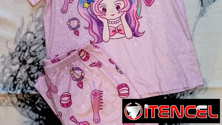 Pijamas azul y rosa talla S