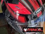 Casco para su moto Profesional cerrado con doble visera. Certificado! Rojo y negro. Con tomas de aire!!