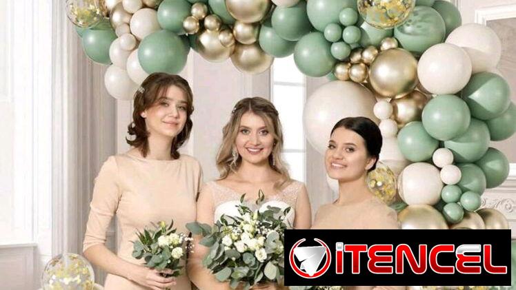 🎈112 piezas de globos verde arena dorado y confeti 3950