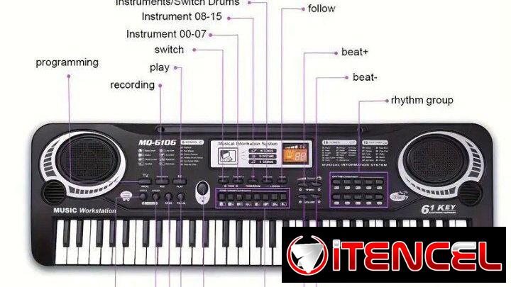 * Pianola electrónica y micrófono para principiantes, niñas y niños.