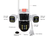 TRE CAMARAS EN UNA SOLA -LS VISION 6mp WIFI 4G con zoom 10x, audio PTZ, cuatro lentes, tres pantallas, seguridad, red .