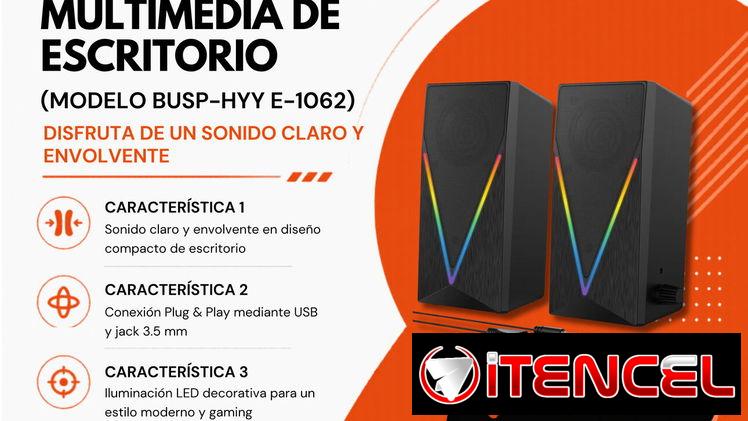 Bocinas Multimedia de Escritorio BUSP-HYY E-1062 | Sonido PC con LED en La Habana