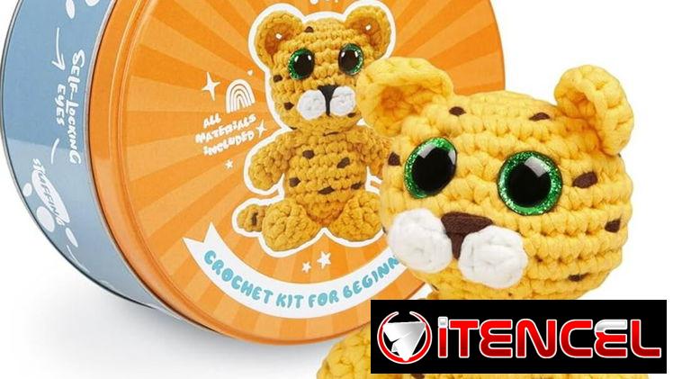 Kit para tejer peluche  Leopard Leo para principiantes