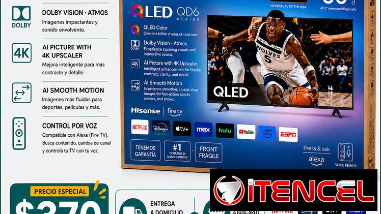 Hisense 50” QLED 4K UHD Smart TV modelo 2025