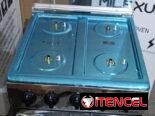 🚧 COCINA DE GAS CON 4 QUEMADORES MILEXUS 20″ EN COLOR PLATEADO  🚧