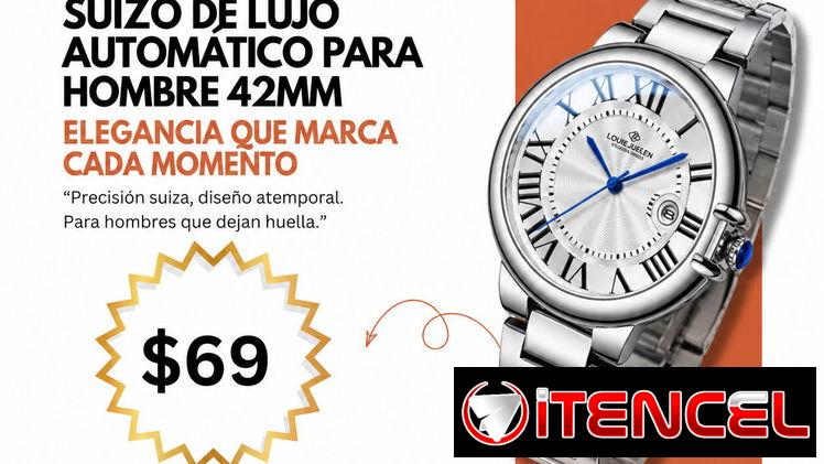 LOUIEJUELEN Reloj Suizo de Lujo Automático para Hombre 42mm | videojuegoshabana.com