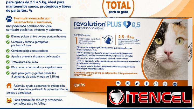 Revolution Plus para eliminar parásitos externos e internos en gatos