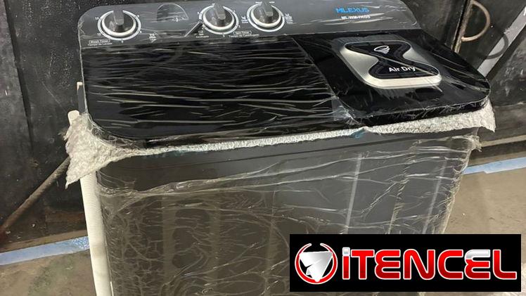 Lavadora Semiautomática milexu negra de 7 kg