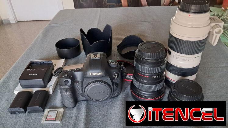 Canon 5D Mark III con 3 lentes y accesorios