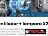 Ventilador + lámpara X20. Ventilador recargable, integrado con lámpara LED y una batería interna de 20000mAh.